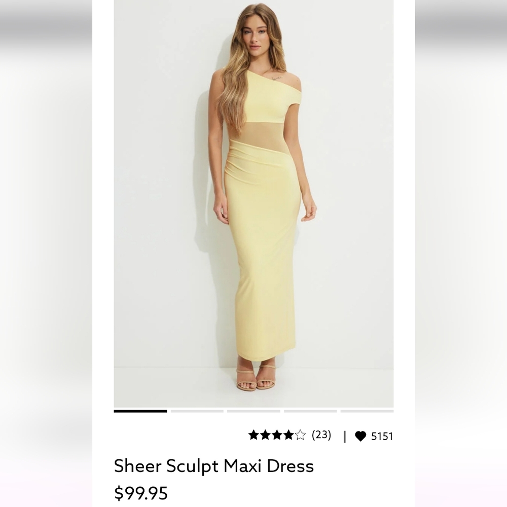 Dynamite Sheer Sculpt Maxi Dress - Size M